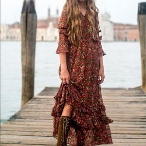 *NEW* JOYFOLIE MARIANA DRESS IN RUST FLORAL